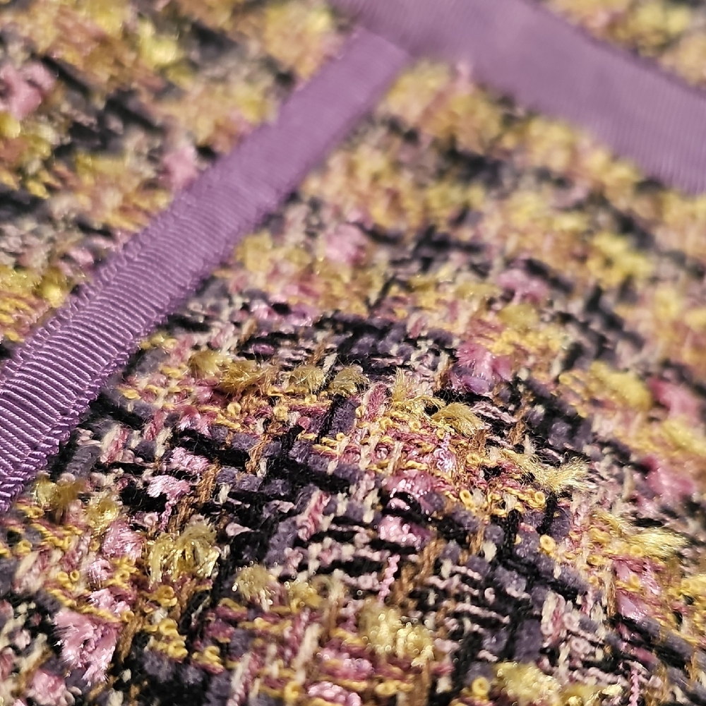 True Meaning Multicolor Tweed Fringe Blazer Womans Large - Picture 13 of 13